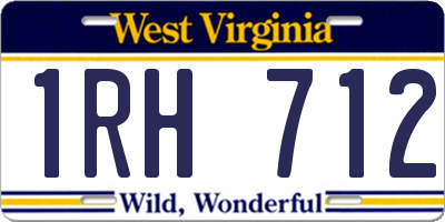 WV license plate 1RH712