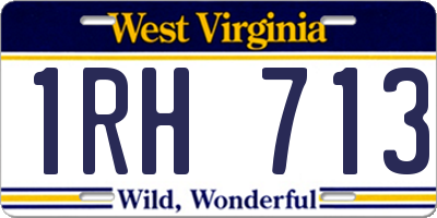 WV license plate 1RH713