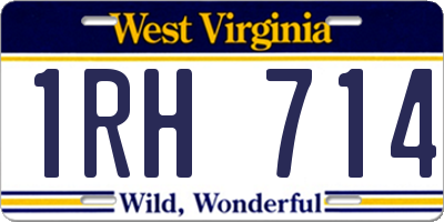 WV license plate 1RH714