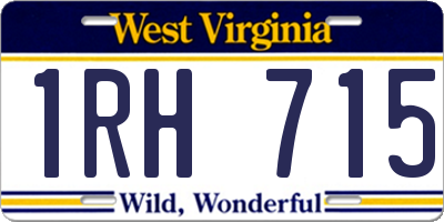 WV license plate 1RH715