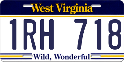 WV license plate 1RH718