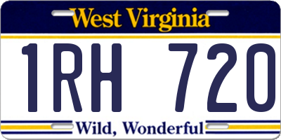 WV license plate 1RH720
