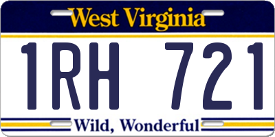 WV license plate 1RH721