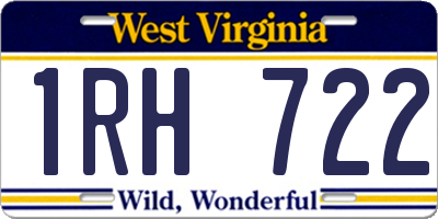 WV license plate 1RH722