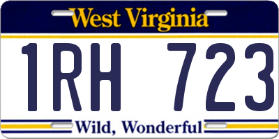 WV license plate 1RH723