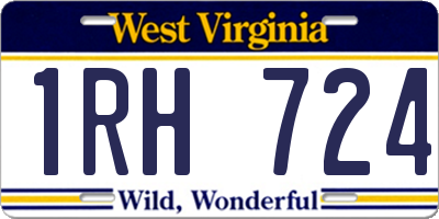 WV license plate 1RH724