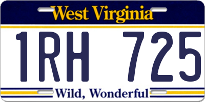 WV license plate 1RH725