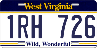 WV license plate 1RH726