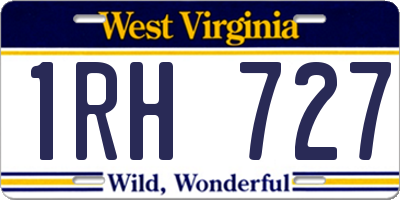 WV license plate 1RH727