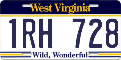 WV license plate 1RH728