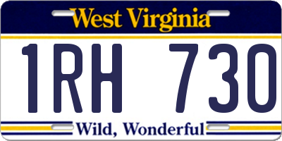 WV license plate 1RH730