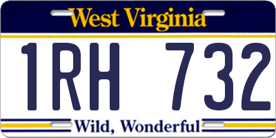 WV license plate 1RH732