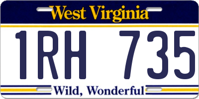 WV license plate 1RH735