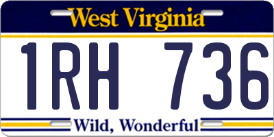 WV license plate 1RH736
