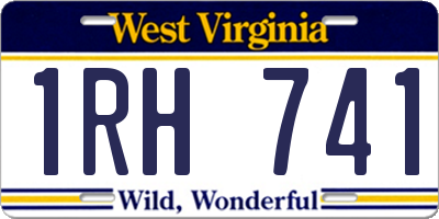 WV license plate 1RH741