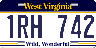 WV license plate 1RH742