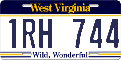 WV license plate 1RH744