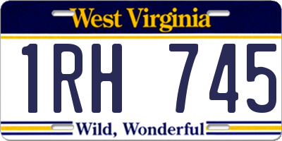 WV license plate 1RH745