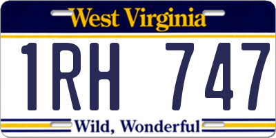 WV license plate 1RH747