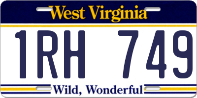 WV license plate 1RH749