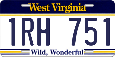 WV license plate 1RH751