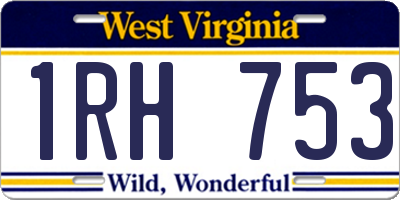 WV license plate 1RH753