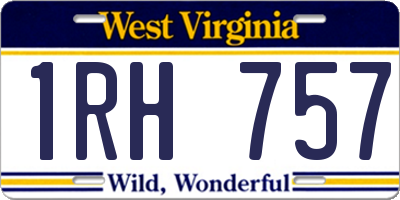 WV license plate 1RH757