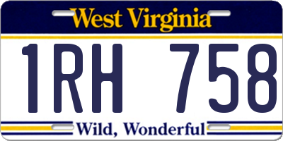 WV license plate 1RH758