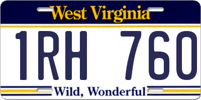 WV license plate 1RH760