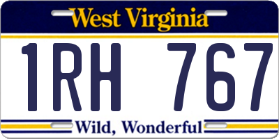 WV license plate 1RH767