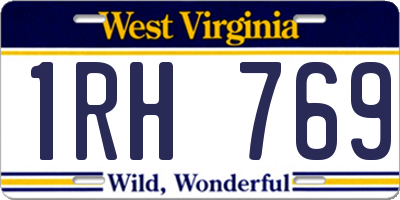 WV license plate 1RH769