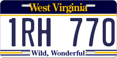 WV license plate 1RH770