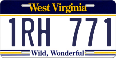 WV license plate 1RH771