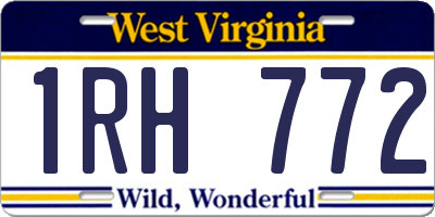 WV license plate 1RH772