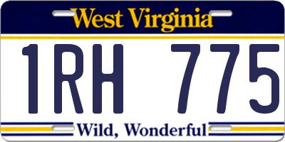 WV license plate 1RH775