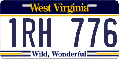 WV license plate 1RH776
