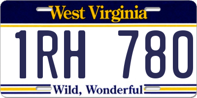 WV license plate 1RH780