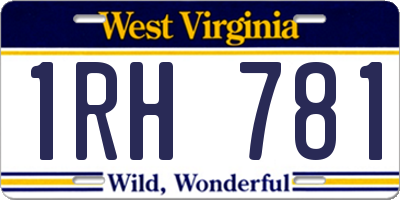 WV license plate 1RH781