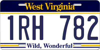 WV license plate 1RH782