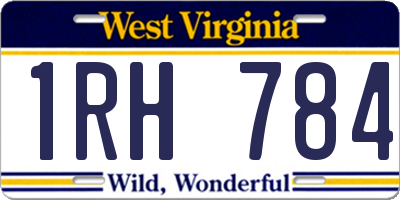 WV license plate 1RH784