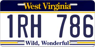 WV license plate 1RH786