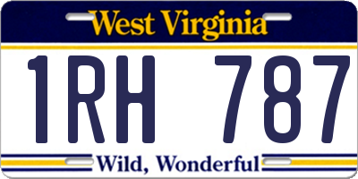 WV license plate 1RH787