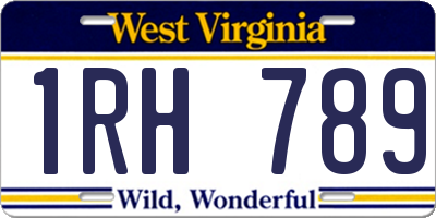WV license plate 1RH789