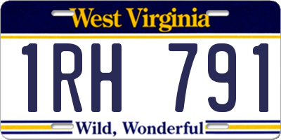 WV license plate 1RH791