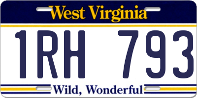 WV license plate 1RH793