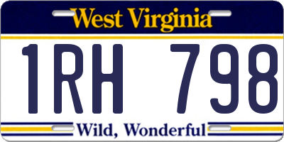 WV license plate 1RH798