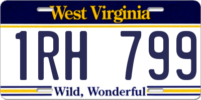 WV license plate 1RH799