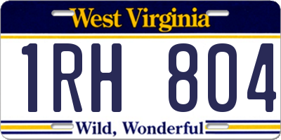 WV license plate 1RH804