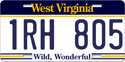 WV license plate 1RH805