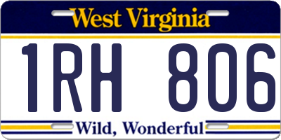 WV license plate 1RH806